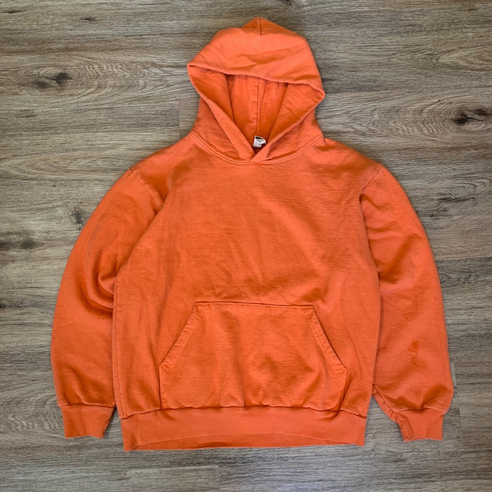 Los Angeles Apparel 14oz Heavy Fleece Hoodie Orange USA Cotton HF09 Medium